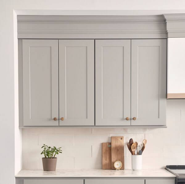 Philadelphia In-Stock Cabinets over a countertop