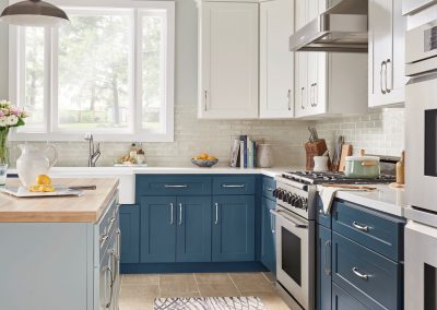 Blue and White Pennsylvania Kitchen Cabinet